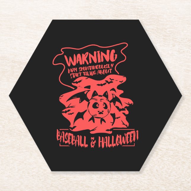 Porta-copo De Papel Figurino de Presente no Halloween de Baseball (Frente)