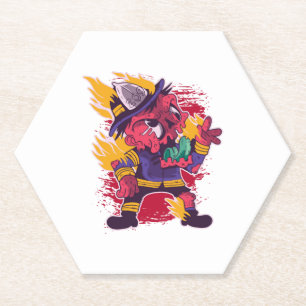 Porta-copo De Papel Figurino do Halloween Happy Halloween Bombeiro