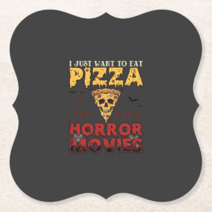 Porta-copo De Papel Filmes de Terror de Pizza Halloween Caveira Morceg