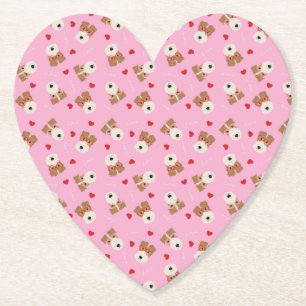 Porta-copo De Papel Fio Fox Terrier Dog Copos Cardíacos Pink