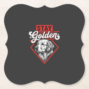 Porta-copo De Papel Fique Dourado Cão Retriever Dourado