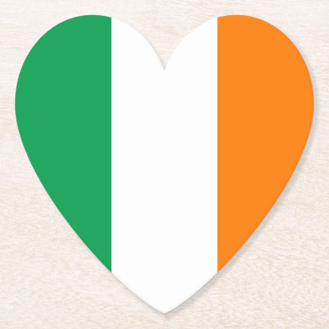 Porta-copo De Papel Flag of Ireland Heart (Frente)