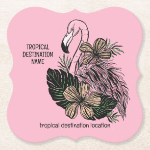 Porta-copo De Papel Flamingo Cor-de-Texto Personalizado
