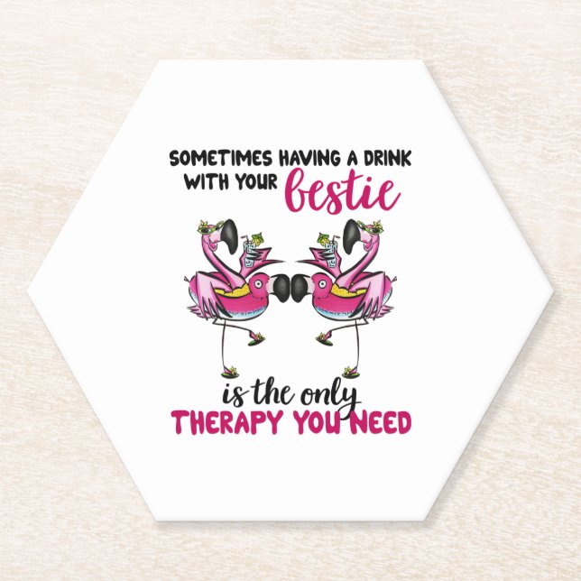 Porta-copo De Papel Flamingo is my friend (Frente)