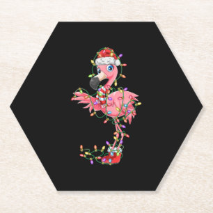 Porta-copo De Papel Flamingo Natal Gift Xmas Luzes Papais noeis Rosa C