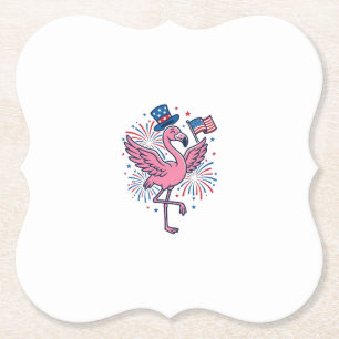 Porta-copo De Papel Flamingo Patriótico Fogos de Artifício Design Veto