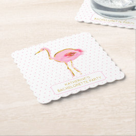 Porta-copo De Papel Flamingos Rosa Tropical e Dourado