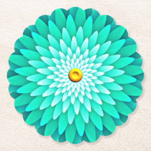 Porta-copo De Papel Flor Azul Mandala-68566