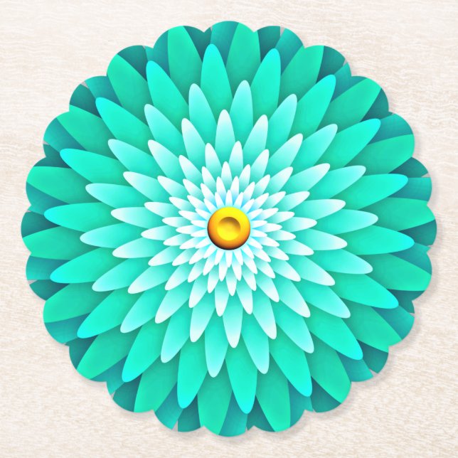 Porta-copo De Papel Flor Azul Mandala-68566 (Frente)