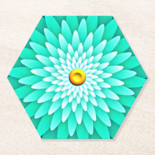 Porta-copo De Papel Flor Azul Mandala-68566