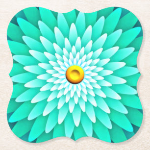 Porta-copo De Papel Flor Azul Mandala-68566