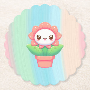 Porta-copo De Papel Flor branca, branca, pote