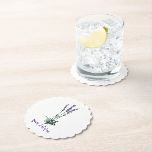 Porta-copo De Papel Flor de Lavanda Vintage Personalizada