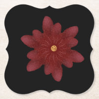 Flor de Veludo Vermelho Elegante sobre Preto | Flo