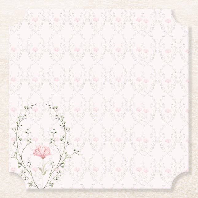 Porta-copo De Papel Floral Bonito  (Frente)