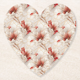 Porta-copo De Papel Floral Branco Belo