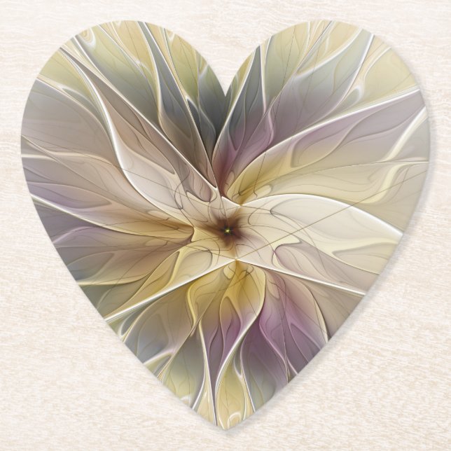 Porta-copo De Papel Floral Fantasy Dourada Eggplant Abstrato Art Fract (Frente)