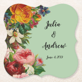 Porta-copo De Papel Floral Mint