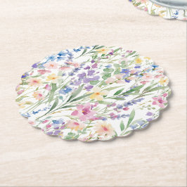 Porta-copo De Papel Flores Coloridas de Aquarela