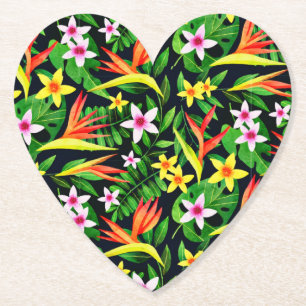 Porta-copo De Papel Flores De Aquarela E Padrão Floral De Fruta- 23768