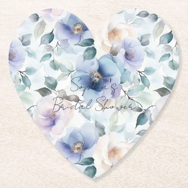 Porta-copo De Papel Flores de Creme de Lavanda Roxa (Frente)