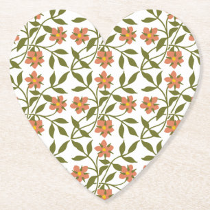 PORTA-COPO DE PAPEL FLORES DE LARANJA COM PEDAÇOS VERDES