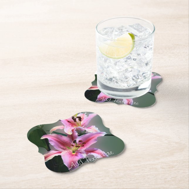 Porta-copo De Papel Flores de Lírio Rosa e Roxo (Insitu)