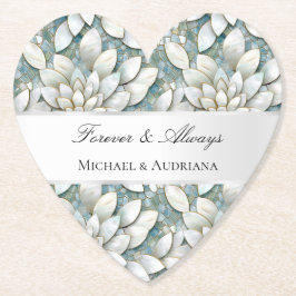 Porta-copo De Papel Flores de Lótus Brancas Azuis Chá de Noiva