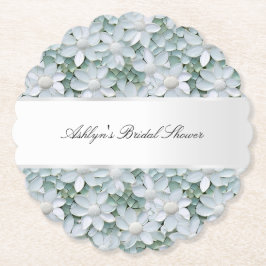 Porta-copo De Papel Flores de Lótus Branco Chá de Noiva