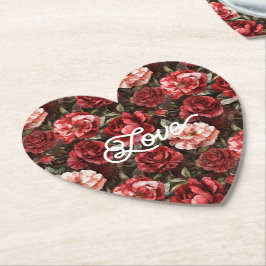 Porta-copo De Papel Flores de Rosa Rosa Vermelha