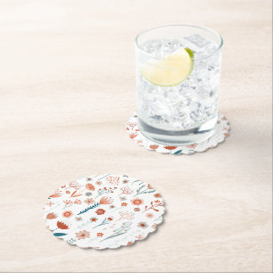 Porta-copo De Papel Flores de Verão escandinavas