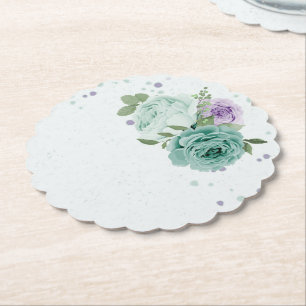 Porta-copo De Papel flores roxas azuis verdejante papel botânico costa