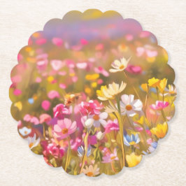 Porta-copo De Papel Flores Selvagens Rosa Lavanda Amarela 2025