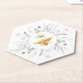 Porta-copo De Papel flores silvestres Abelha rainha design