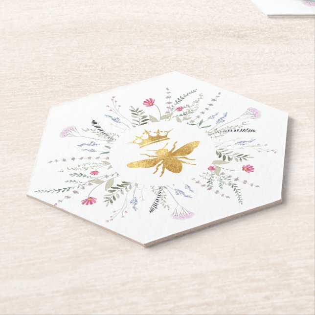 Porta-copo De Papel flores silvestres Abelha rainha design (Angular)