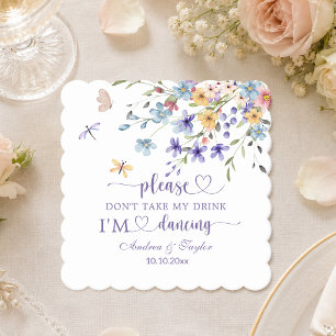 Porta-copo De Papel Flores Silvestres Libélula Não Leve Meu Drink Casa