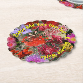 Porta-copo De Papel Flores Silvestres Nativas Australianas Redondas Re