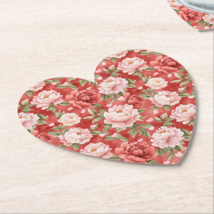 Porta-copo De Papel Flores Vermelhas Rosa Chic