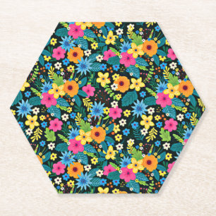 Porta-copo De Papel Flores Vibrantes Ditsy Padrão Floral Design-43785