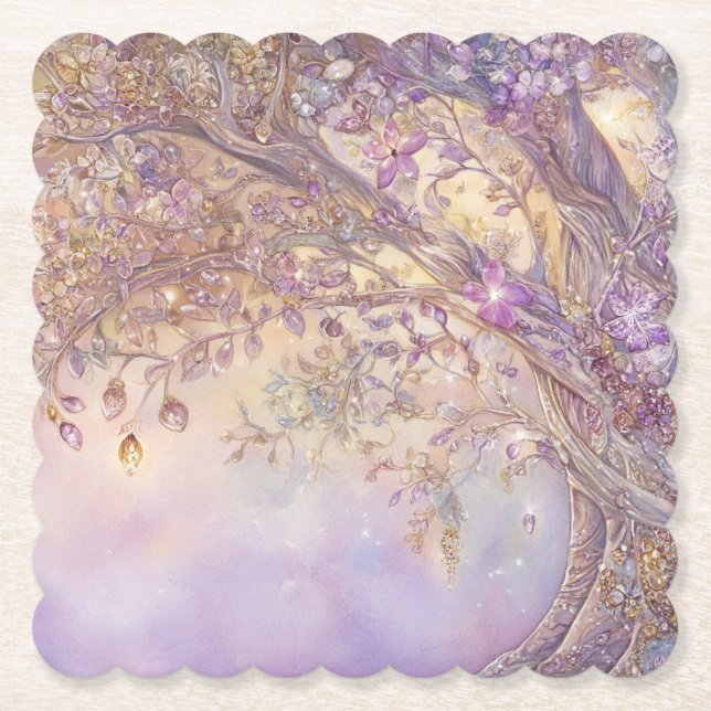 Porta-copo De Papel Floresta Luminosa Suporte de Papel para Copos (Frente)