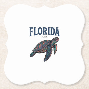 Porta-copo De Papel Florida Sea Turtle Vintage Engraving Gráfico_1