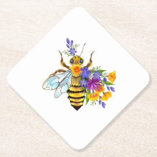Porta-copo De Papel Flower bee with wild plants
