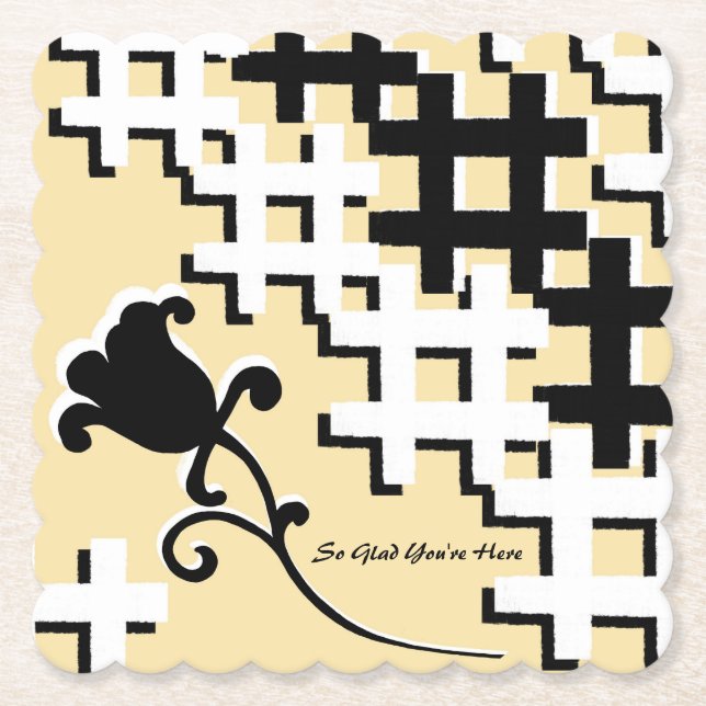 Porta-copo De Papel Flower Trellis Coaster (Frente)