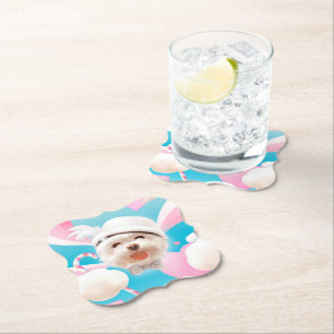 Porta-copo De Papel Fluffy Dog com White Hat