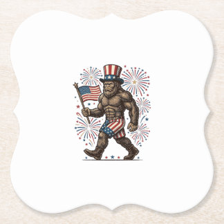 Porta-copo De Papel Fogueira Patriótica de Sasquatch Gravura Vintage D