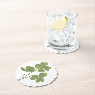 Porta-copo De Papel Folha de cobertura minimalista verde de desenho