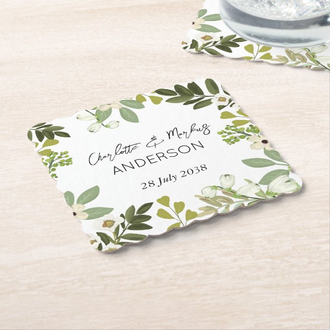 Porta-copo De Papel Folhagem de Jardim - Papel de Festa de casamento d (Angular)