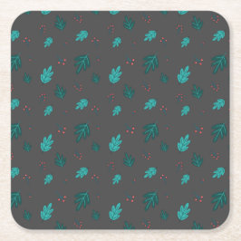 Porta-copo De Papel Folhas de Árvore Evergreen e Berries Red Holly