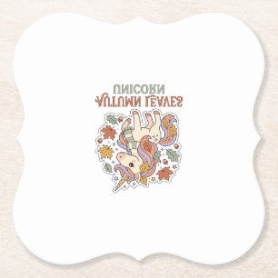 Porta-copo De Papel Folhas de Outono Unicórnio Design Gráfico Merch Un