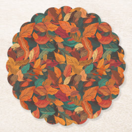 Porta-copo De Papel Folhas de queda coloridas